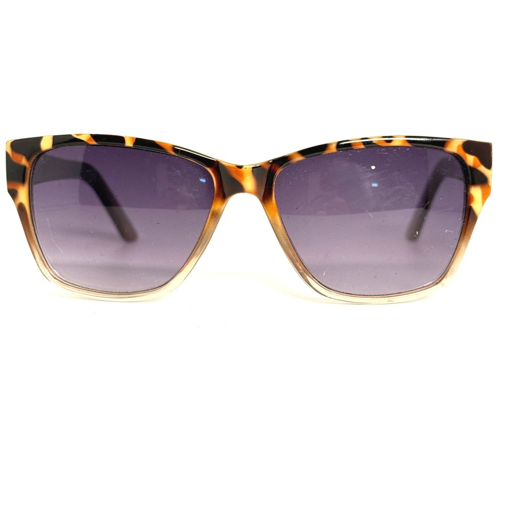Betsey Johnson Womens Tortoise Shell Square Sunglasses Brown Purple Tint Lenses